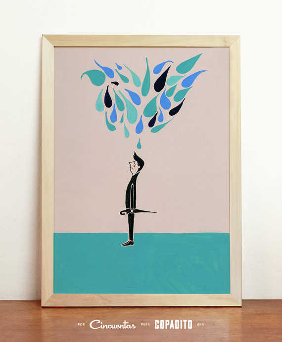 Mid Century Art Print Illustration Room Decor 2