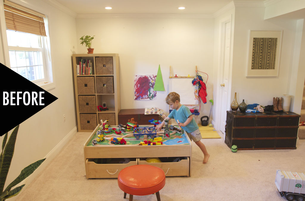 modern playroom toy storage