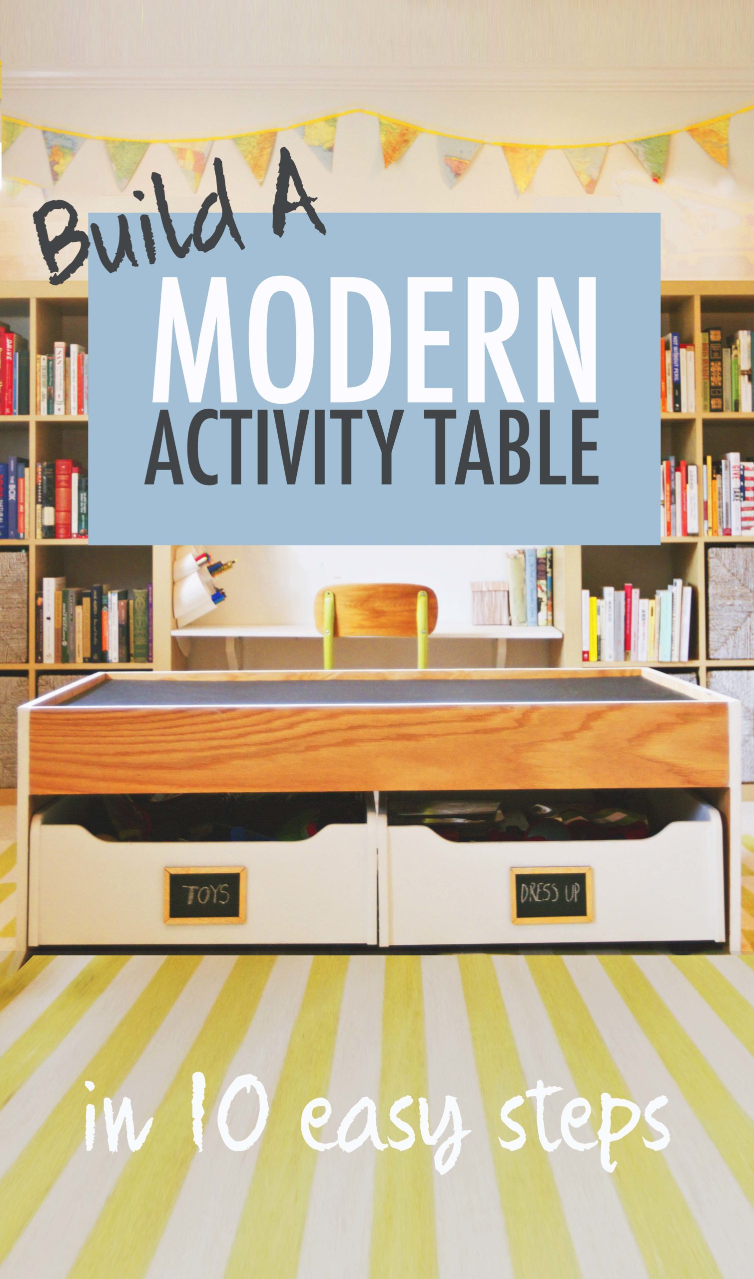 modern train activity table diy tutorial