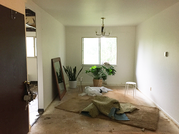 The old dining room, before the abatement. 