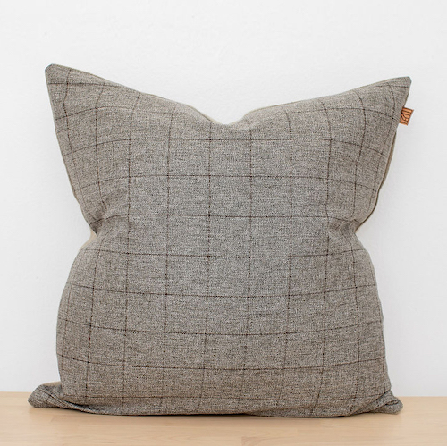 Grey Checkered Pillow