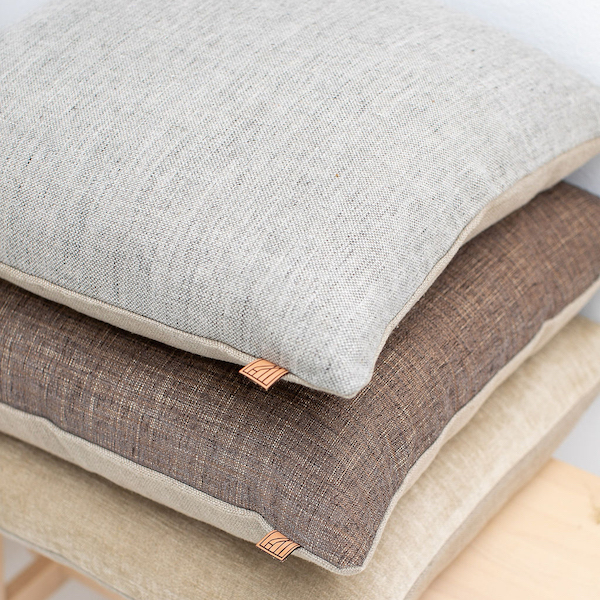 Sustainable Gray Woven Pillows
