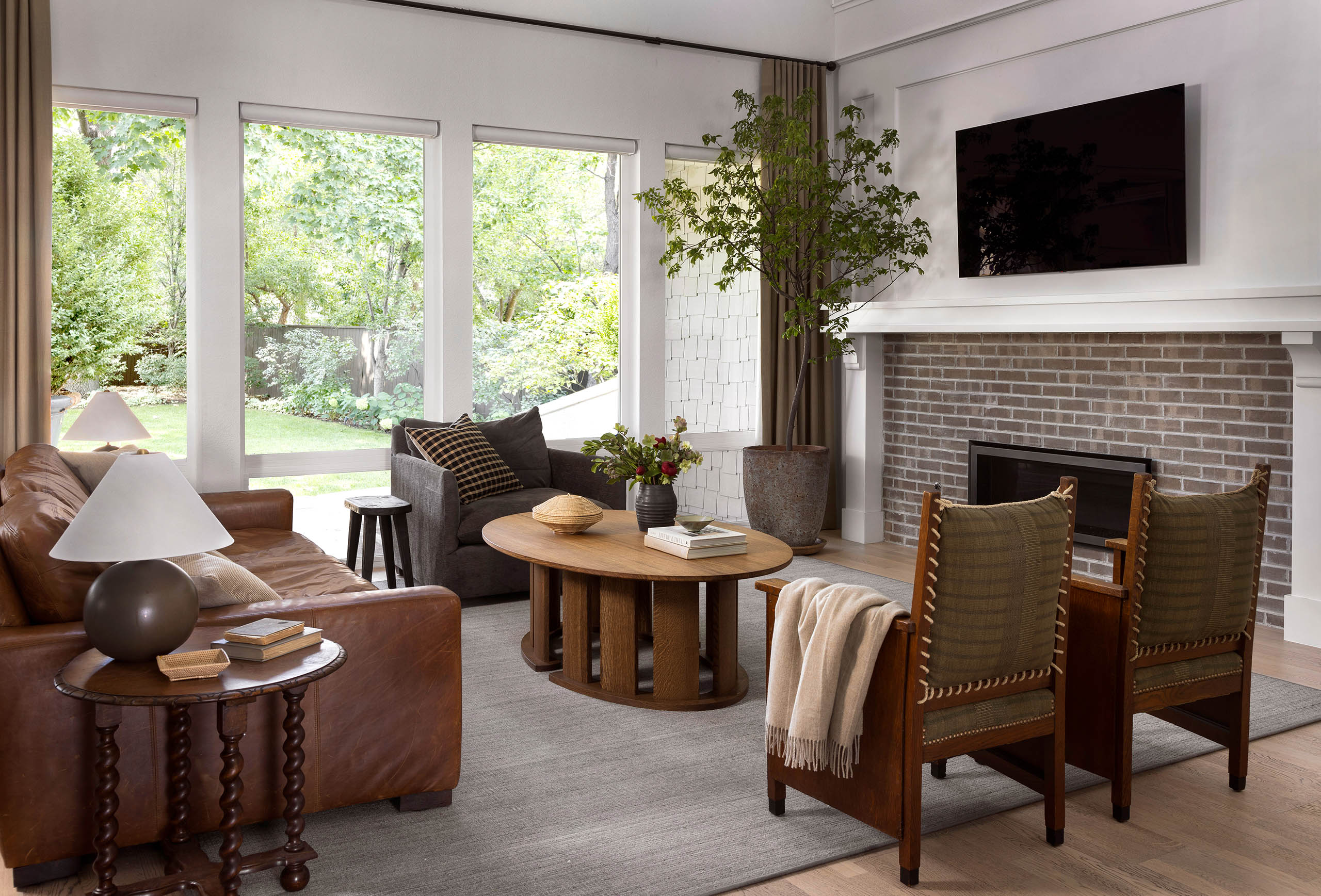 A warm, inviting living room design by Annabode
